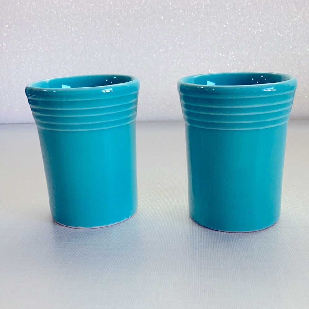 2 pc Set Juice Tumblers Turquoise 1986